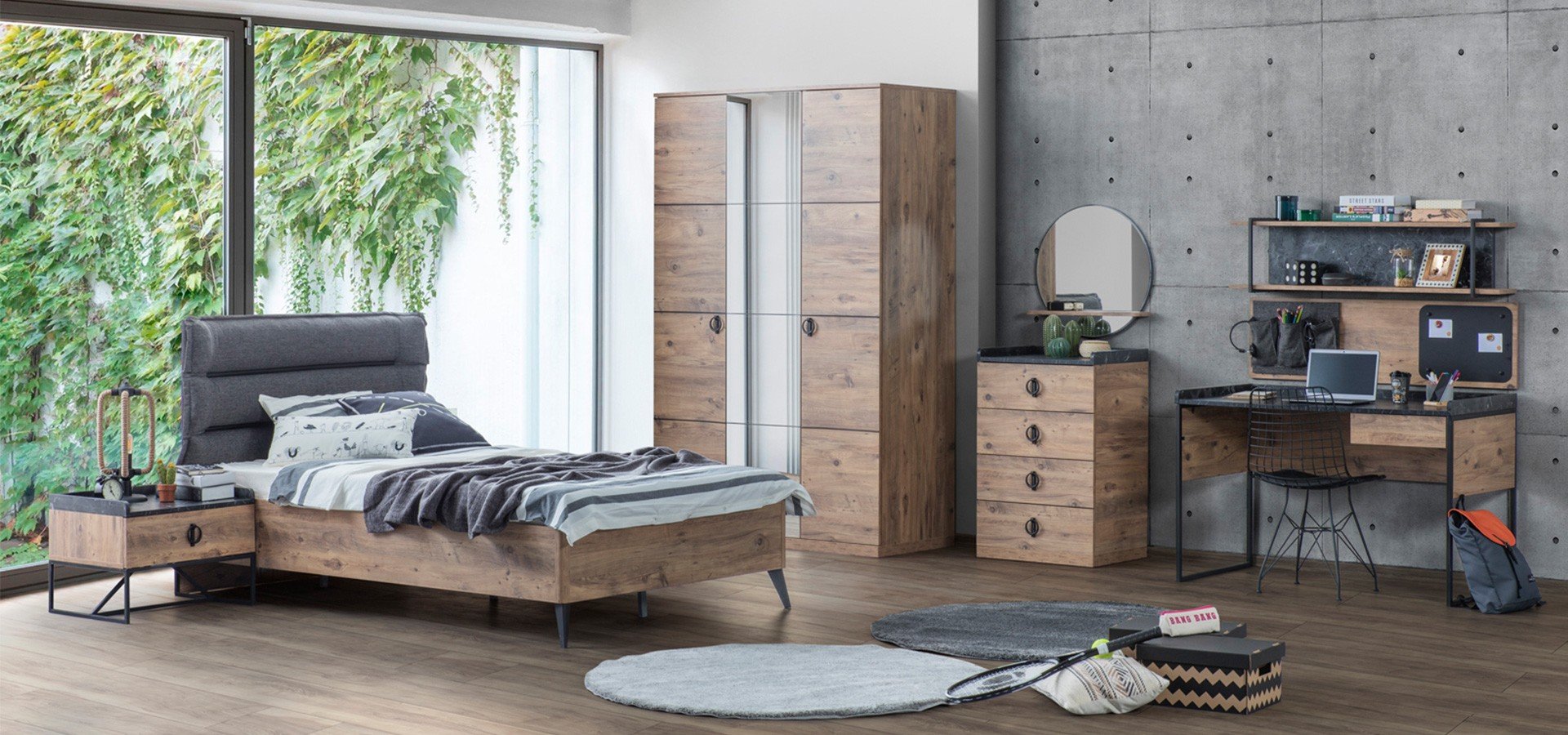 Loft Wood Youth Bedroom