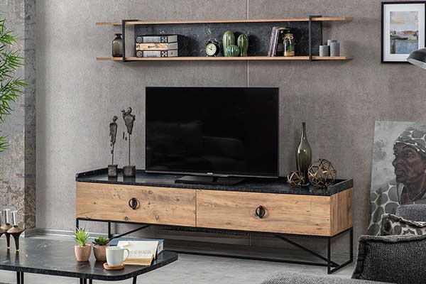 Loft Wood TV Unit