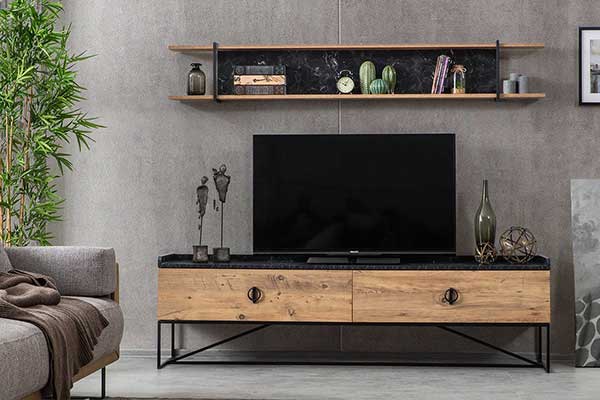 Loft Wood TV Unit